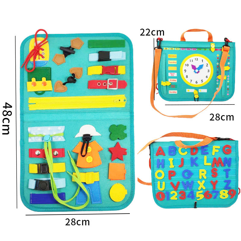 Busy Book Children's Busy Board Dressing And Buttoning Learning Toy --  Baby Early Education Preschool Sensory Learning Toy