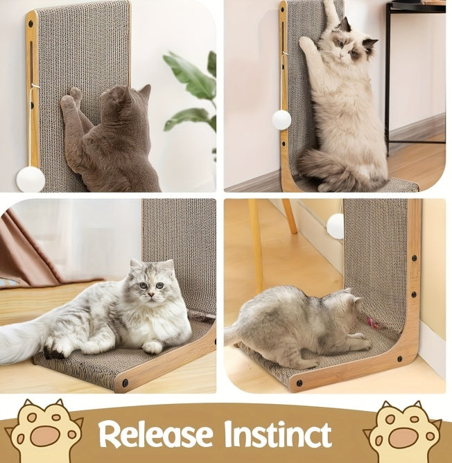 Large Size Cat Scratching Board, 23.6 Inch L Shape Cat Scratching Pad