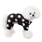 Warm big polka dot four-leg cotton coat for dogs