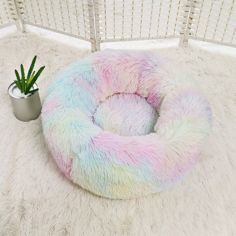 Dog Beds For Small Dogs Round Plush Cat  Pet Nest Mat Puppy Beds