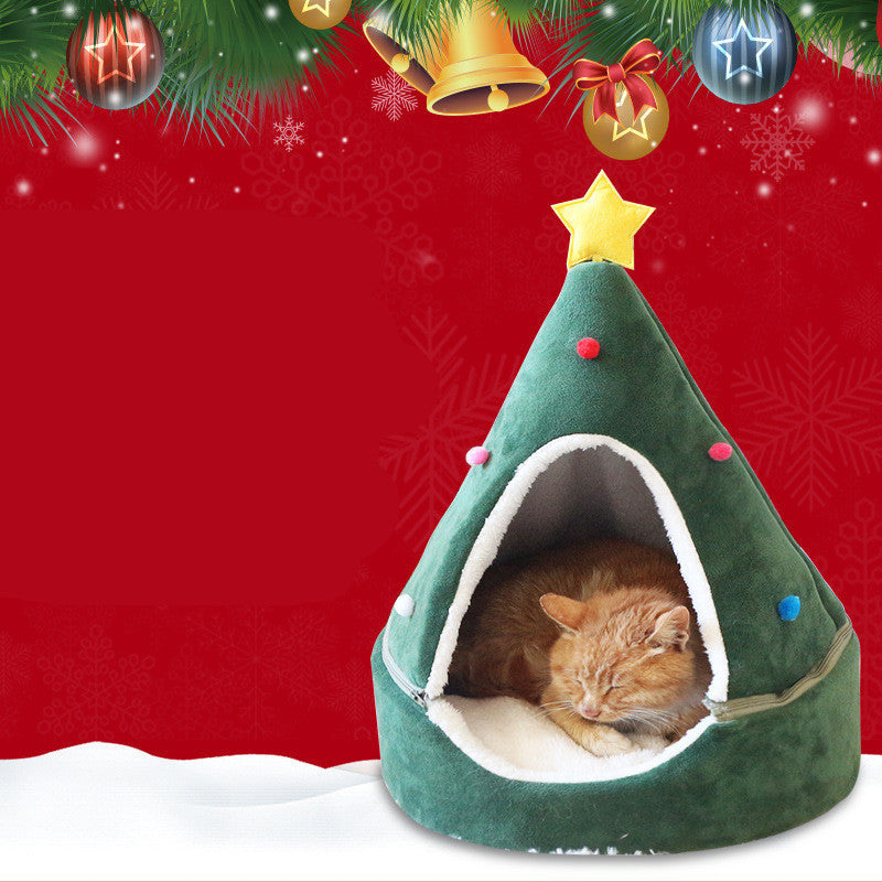 Christmas tree cat litter box