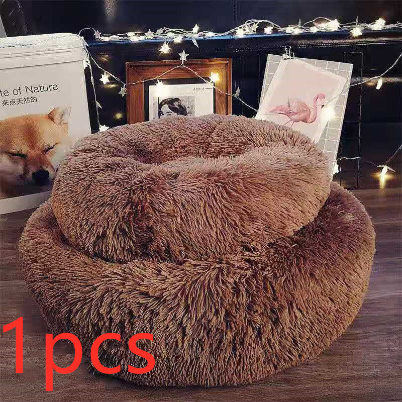 Dog Beds For Small Dogs Round Plush Cat  Pet Nest Mat Puppy Beds