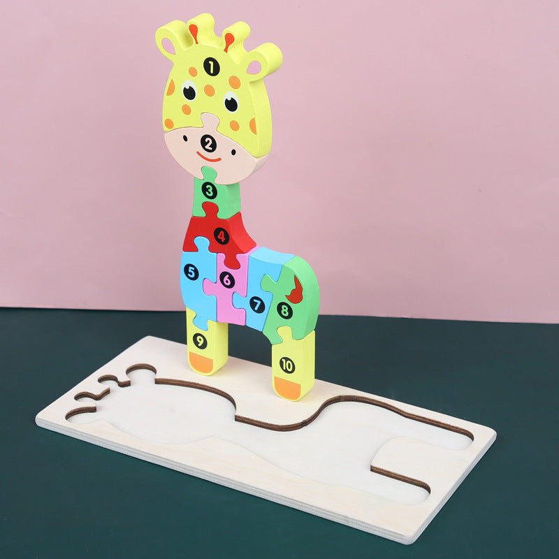 Children's Cartoon, Number, Animal, Puzzle   3D
