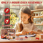ROBOTIME DIY Miniature Dollhouse Kits Yum Burgers With LED Building Craft