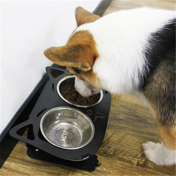 Inclined Cat Dog Feeding Water Bowl