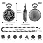 Thick Chain Octopus Symmetrical Pocket Watch Dice Set, Equipped With 7 Mini DND Dice