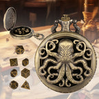 Thick Chain Octopus Symmetrical Pocket Watch Dice Set, Equipped With 7 Mini DND Dice