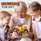 ROBOTIME DIY Miniature House Kit Garage Workshop With Light, Wooden Dollhouse Model Building Kit For Adults and Teens