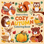 E-Coloring Book - Bold and Easy Cozy Autumn Coloring Book