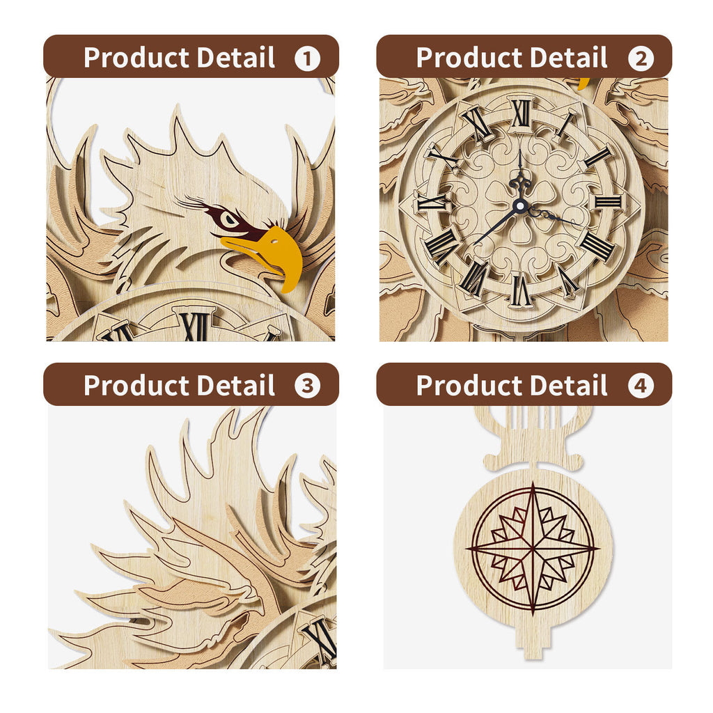 Home Fashion Minimalist Hawk With His Wall Clock Puzzle Toys