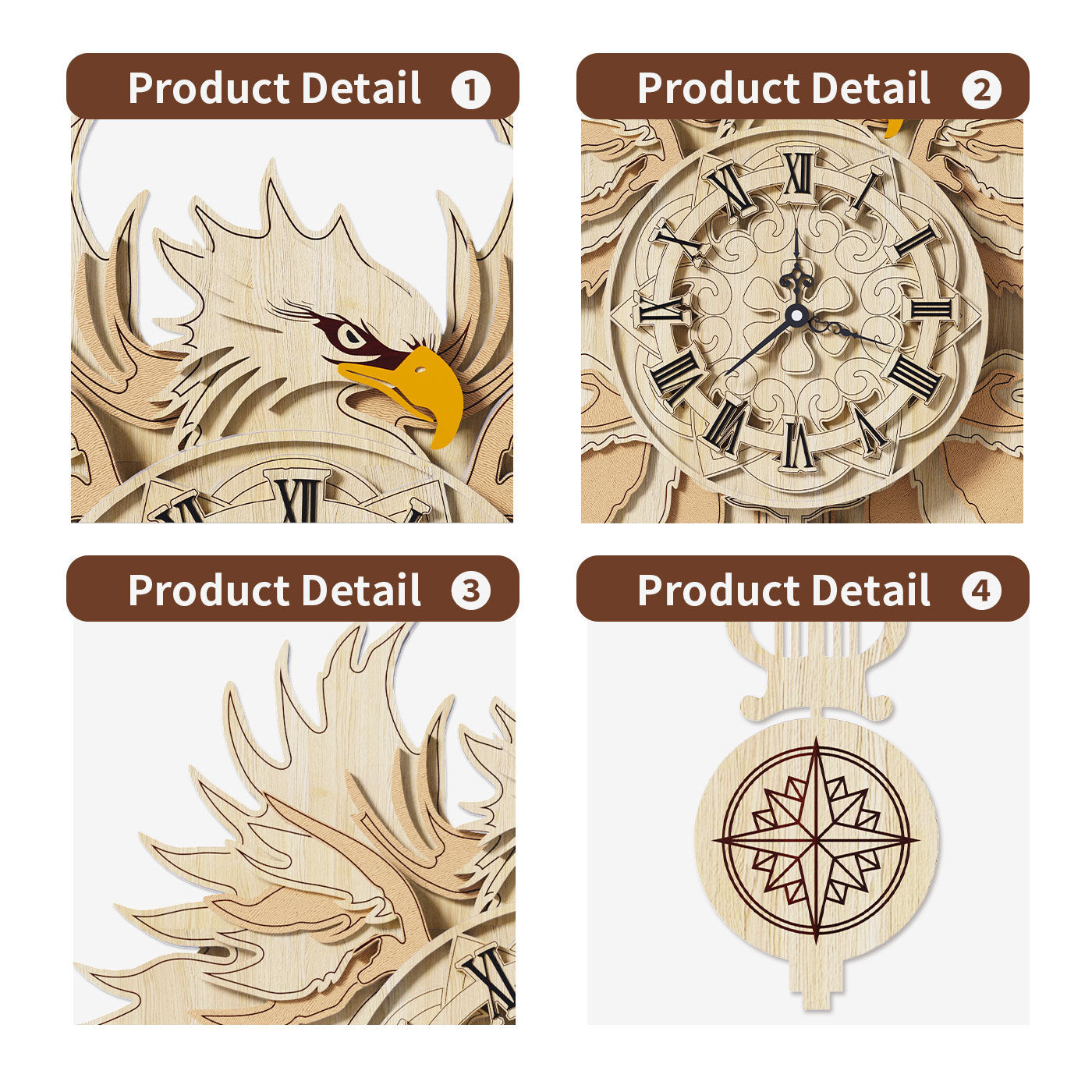 Home Fashion Minimalist Hawk With His Wall Clock Puzzle Toys