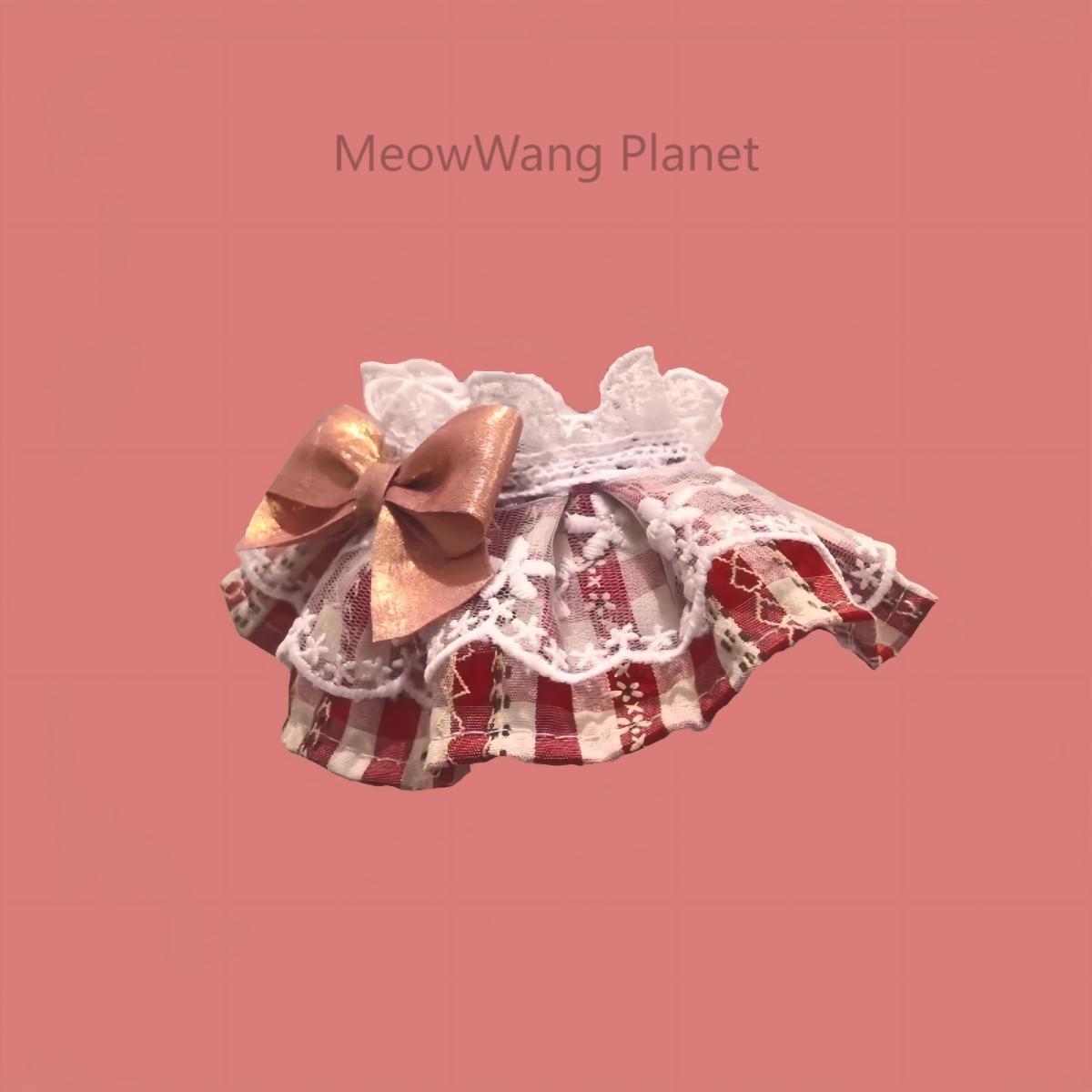 Handmade Lace Pet Neck Bib Heritage Plaid Ruffle Bandana For Dogs and Cats