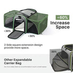 Portable Pet Carrier With Wheels And Six Sides For Cats And Small Dogs, Expandable Foldable