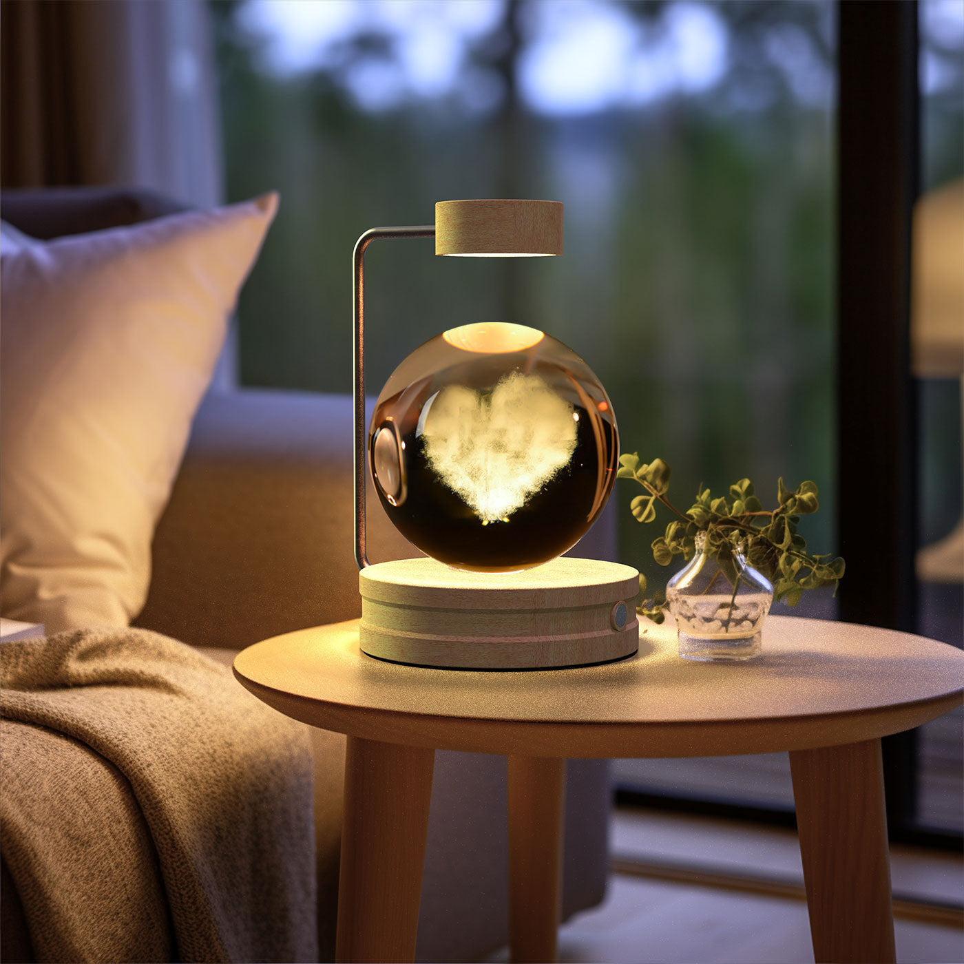 Crystal Ball Cosmic Indoor Night Light USB Power Warm Bedside Light Birthday Gift Night Lamp