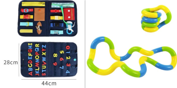 Busy Book Children's Busy Board Dressing And Buttoning Learning Toy --  Baby Early Education Preschool Sensory Learning Toy