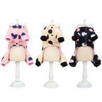 Warm big polka dot four-leg cotton coat for dogs