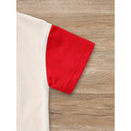 Infant Baby Boy Outfit Set USA Letter Print Color Block T-Shirt & Shorts