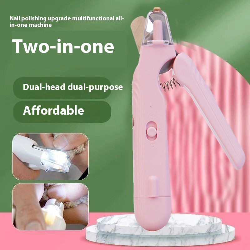 2 In 1 Pet Nail Clippers With Led Light Dog Cat