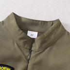 Toddler Boys Pilot Jumpsuit Army Green Long Sleeve Romper