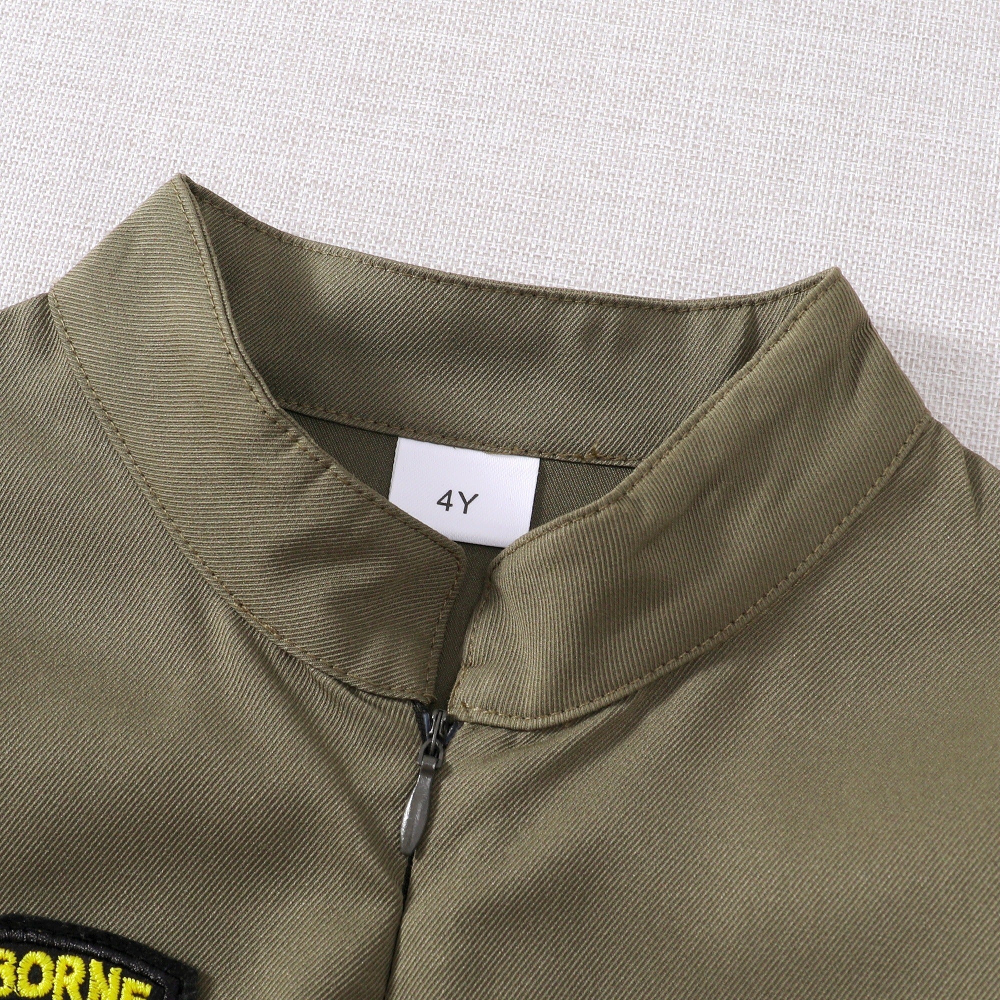 Toddler Boys Pilot Jumpsuit Army Green Long Sleeve Romper