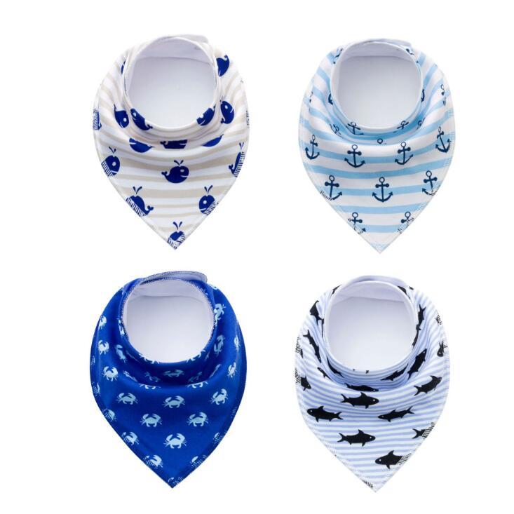 Baby Burp Bibs Cloth Print Arrow Wave Triangle Cotton Bandana Accessories