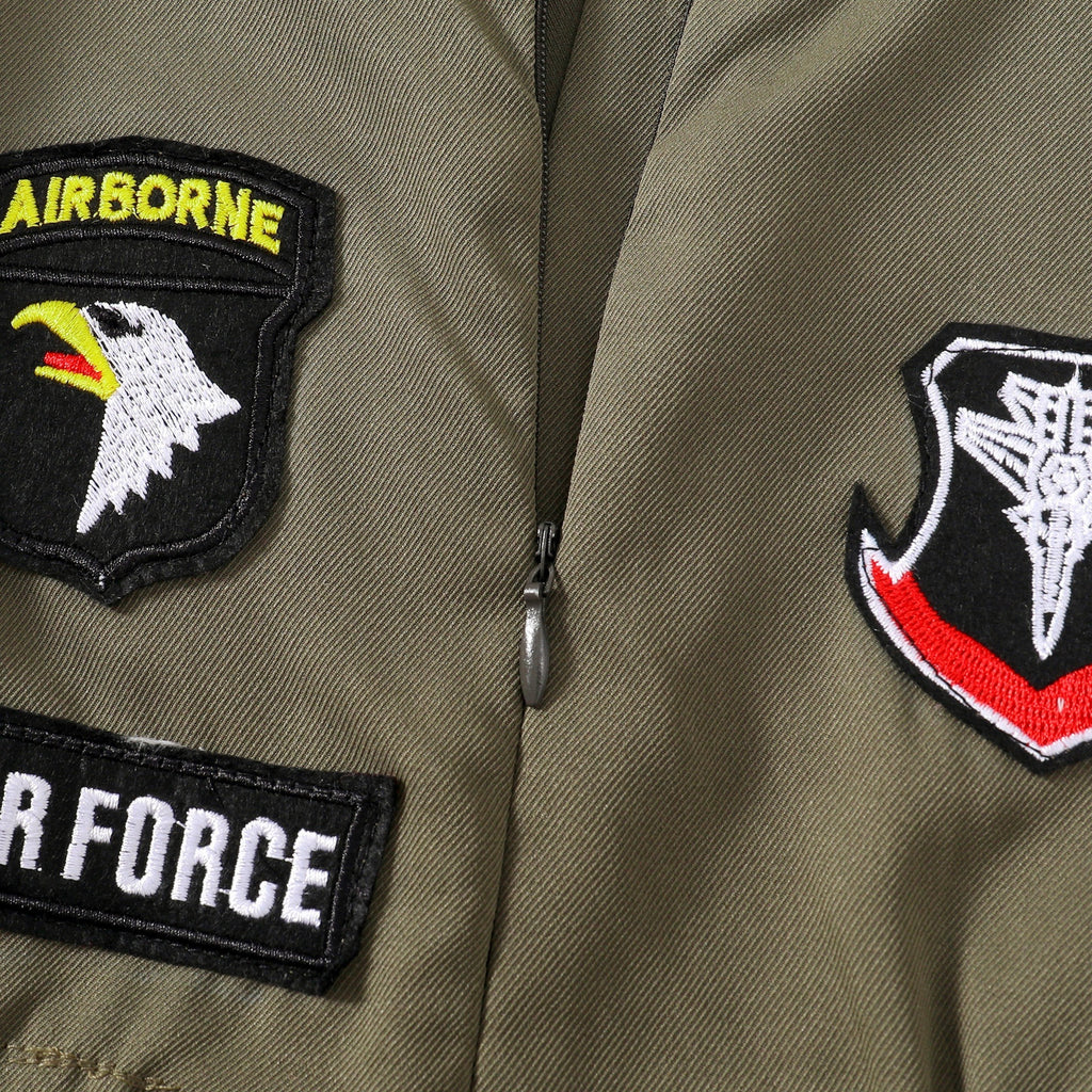 Toddler Boys Pilot Jumpsuit Army Green Long Sleeve Romper