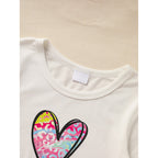 Kid's 'Grandma And Granddaughter' Letter & Heart Print Long Sleeve Top & Pants Set, 2 Sets Comfy Loungewear Outfit