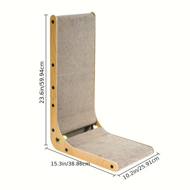 Large Size Cat Scratching Board, 23.6 Inch L Shape Cat Scratching Pad