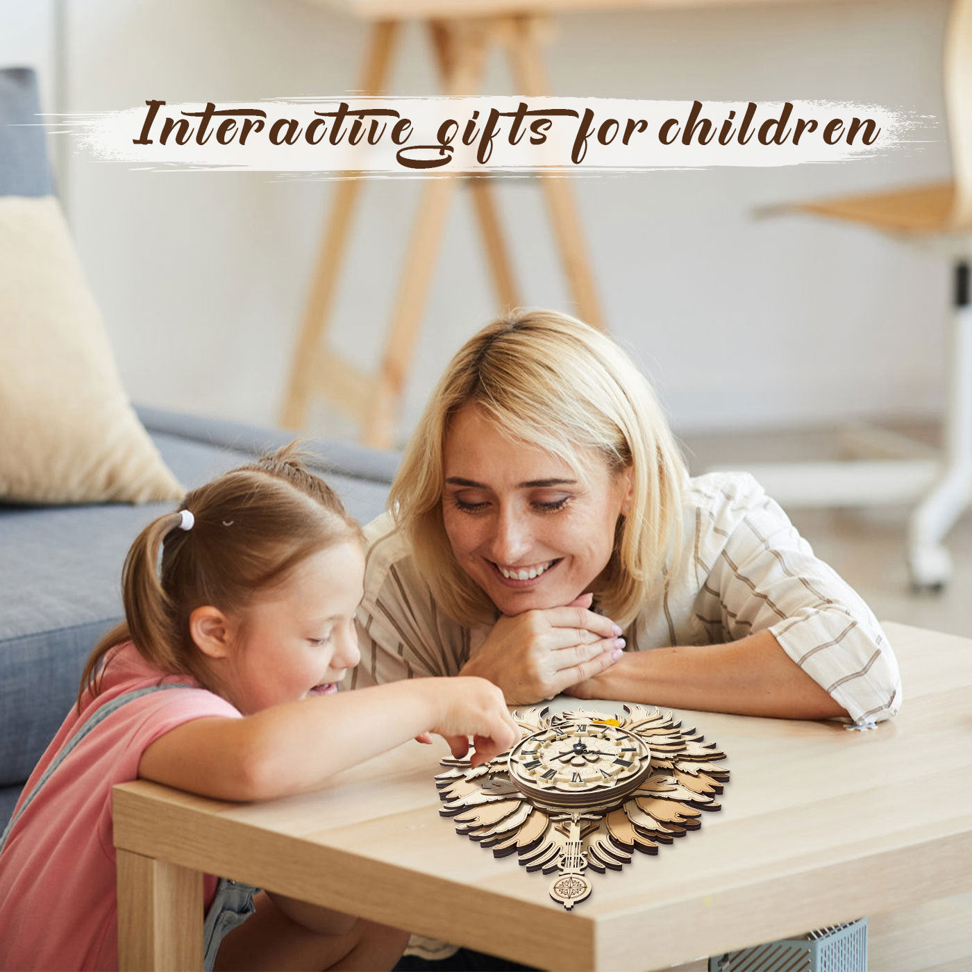 Home Fashion Minimalist Hawk With His Wall Clock Puzzle Toys