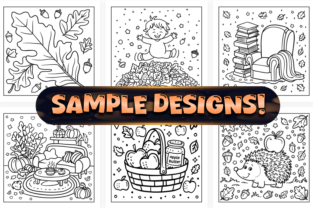 E-Coloring Book - Bold and Easy Cozy Autumn Coloring Book