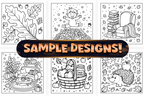 E-Coloring Book - Bold and Easy Cozy Autumn Coloring Book