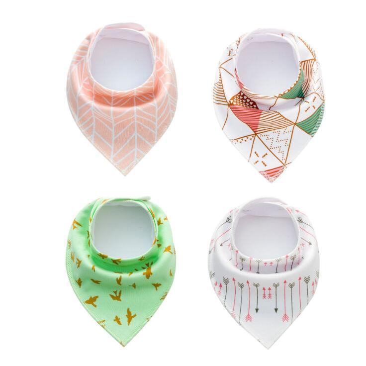 Baby Burp Bibs Cloth Print Arrow Wave Triangle Cotton Bandana Accessories