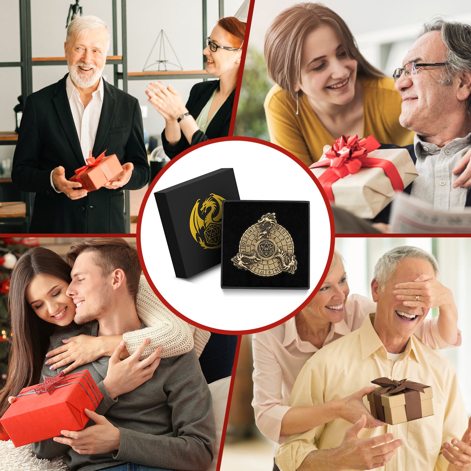 Retro Fantasy Style Turntable Dice Gift Box Set, Essential Creative Accessories For Board Games, Multi-faceted RPG Dice And Circular Scale Design - Advanced Tabletop Game Accessories And Collectibles