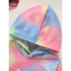 Toddler Girls Long Sleeve Tie Dye Hooded Dress Adorable & Comfortable Daily Wear For Kids