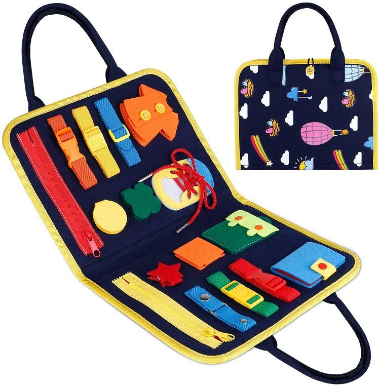 Busy Book Children's Busy Board Dressing And Buttoning Learning Toy --  Baby Early Education Preschool Sensory Learning Toy