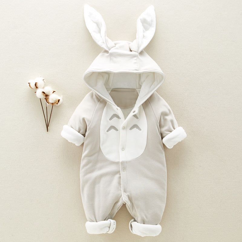 Cotton hooded onesie log sleeve
