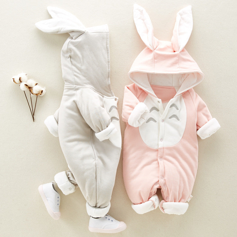 Cotton hooded onesie log sleeve