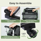 Portable Pet Carrier With Wheels And Six Sides For Cats And Small Dogs, Expandable Foldable