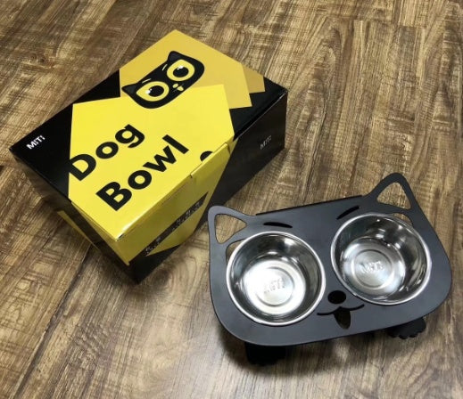 Inclined Cat Dog Feeding Water Bowl