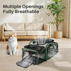 Portable Pet Carrier With Wheels And Six Sides For Cats And Small Dogs, Expandable Foldable