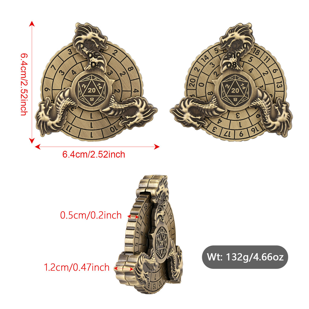 Retro Fantasy Style Turntable Dice Gift Box Set, Essential Creative Accessories For Board Games, Multi-faceted RPG Dice And Circular Scale Design - Advanced Tabletop Game Accessories And Collectibles