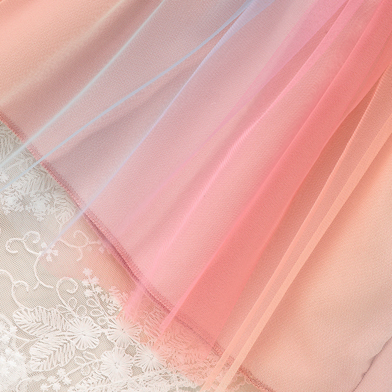 Girls Rainbow Skirt Set Letters Embroidery Long Sleeve Sweatshirt Tops & Rainbow Tutu Skirt Outfits