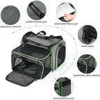 Portable Pet Carrier With Wheels And Six Sides For Cats And Small Dogs, Expandable Foldable