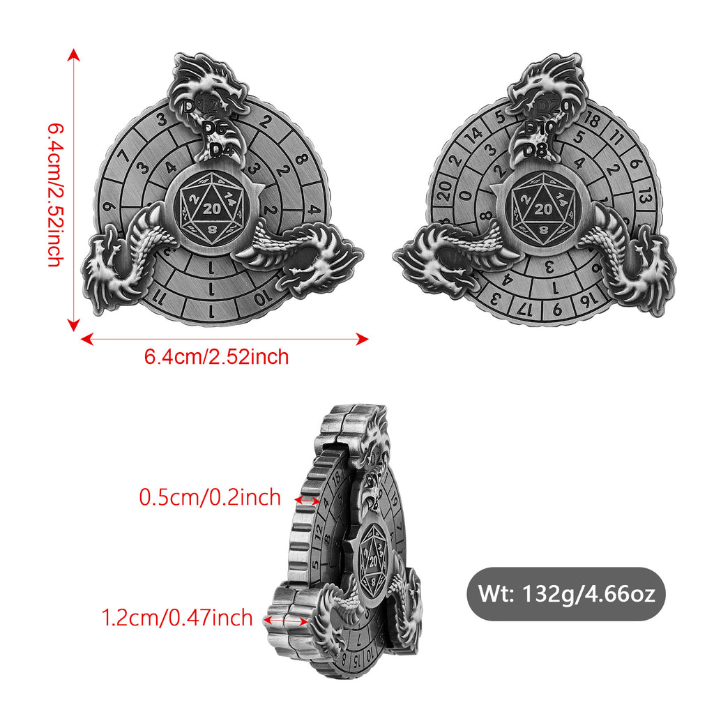 Retro Fantasy Style Turntable Dice Gift Box Set, Essential Creative Accessories For Board Games, Multi-faceted RPG Dice And Circular Scale Design - Advanced Tabletop Game Accessories And Collectibles