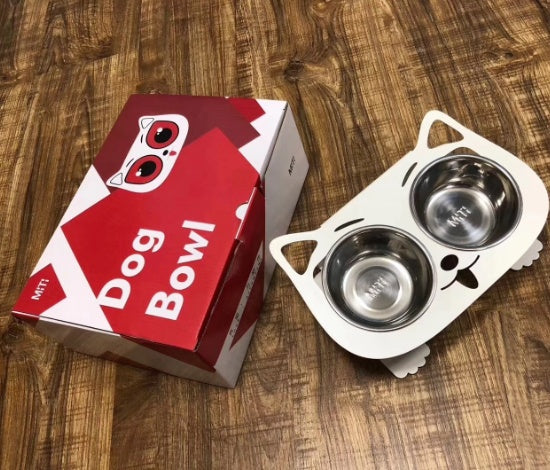 Inclined Cat Dog Feeding Water Bowl