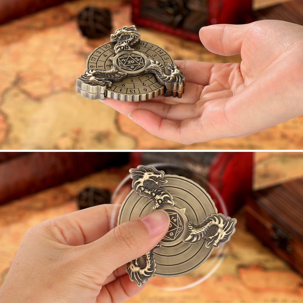 Retro Fantasy Style Turntable Dice Gift Box Set, Essential Creative Accessories For Board Games, Multi-faceted RPG Dice And Circular Scale Design - Advanced Tabletop Game Accessories And Collectibles