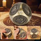 6-pack DND Dice Wheel Gift Box Set, Retro Wheel Metal Polyhedral Board Game Prop, Desktop Role Playing Decoration Collectibles Game Dice Accessories