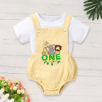 Infant Baby Boy Gentleman Outfit Summer Short Sleeve Crew Neck T  Suspender Romper Jumpsuit Set
