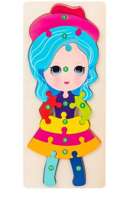 Children's Cartoon, Number, Animal, Puzzle   3D