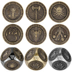 6-pack DND Dice Wheel Gift Box Set, Retro Wheel Metal Polyhedral Board Game Prop, Desktop Role Playing Decoration Collectibles Game Dice Accessories